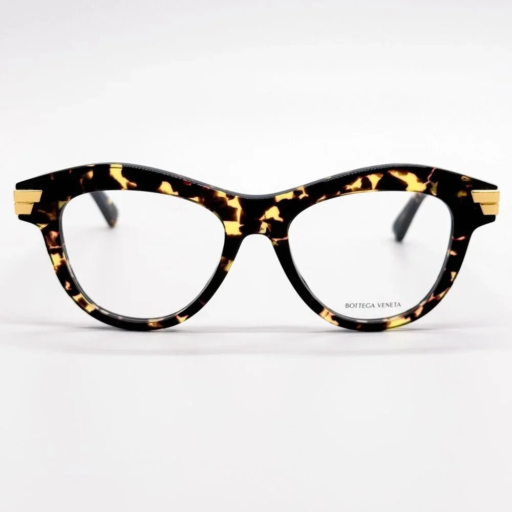 NEW BOTTEGA VENETA EYEGLASSES BV1105O 002 CAT EYE HAVANA WOMEN EYEWEAR